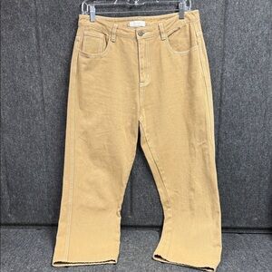 OAK + FORT Women's Tan Boyfriend Jeans